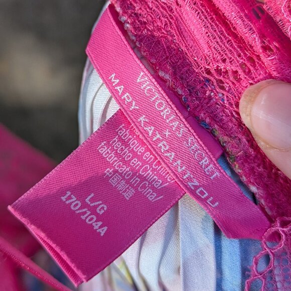 Victoria's Secret X Mary Katrantzou Satin & Lace Pleated Babydoll Large - Picture 7 of 7